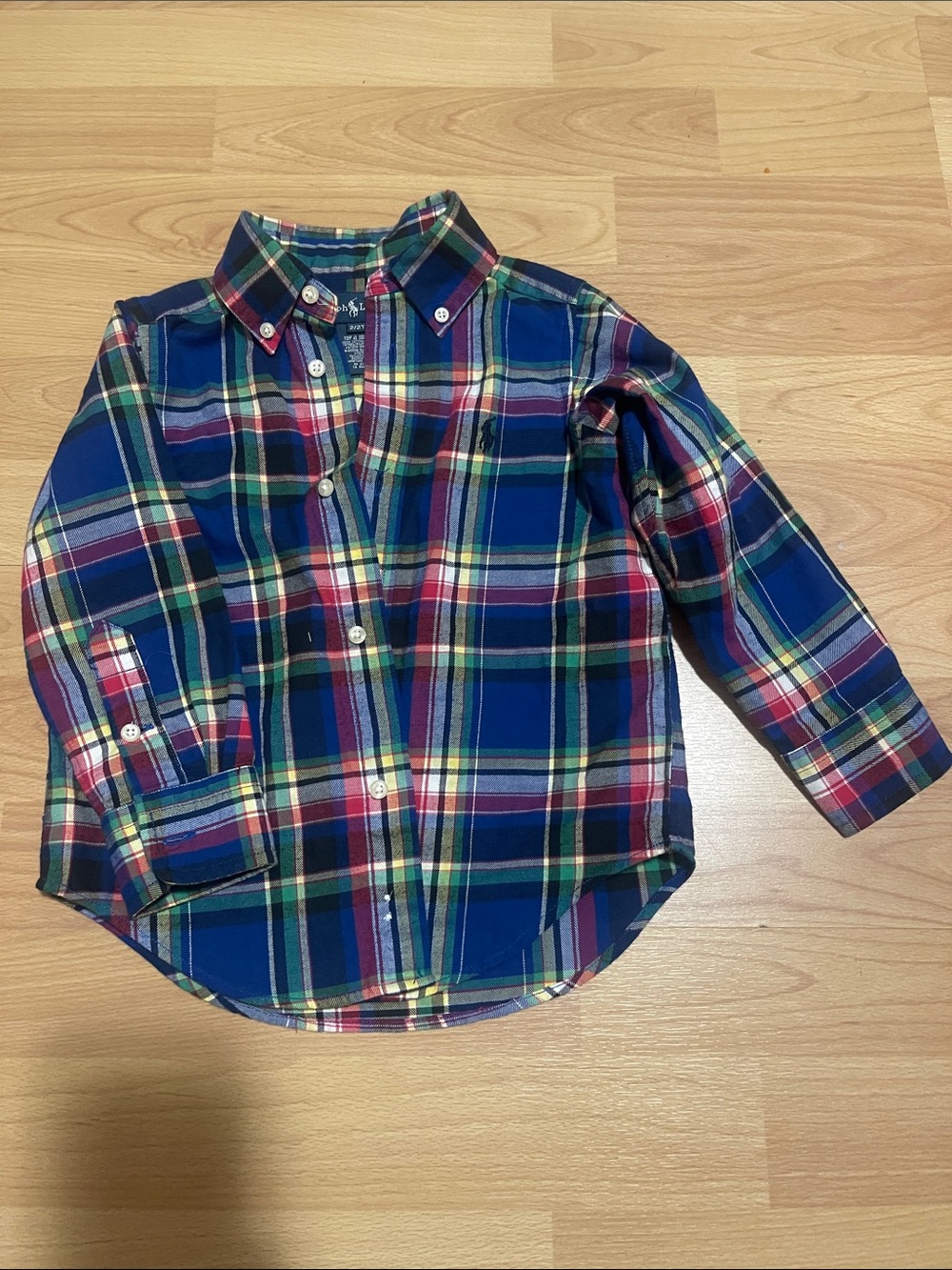Ralph Lauren Blue Red Green Plaid Button-Down Shirt